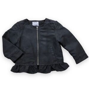 𝅺Gymboree Gray Faux Suede Ruffle Hem Jacket 18-24 months